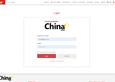 China Hoje login