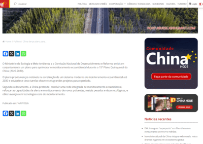 China Hoje trecho de post